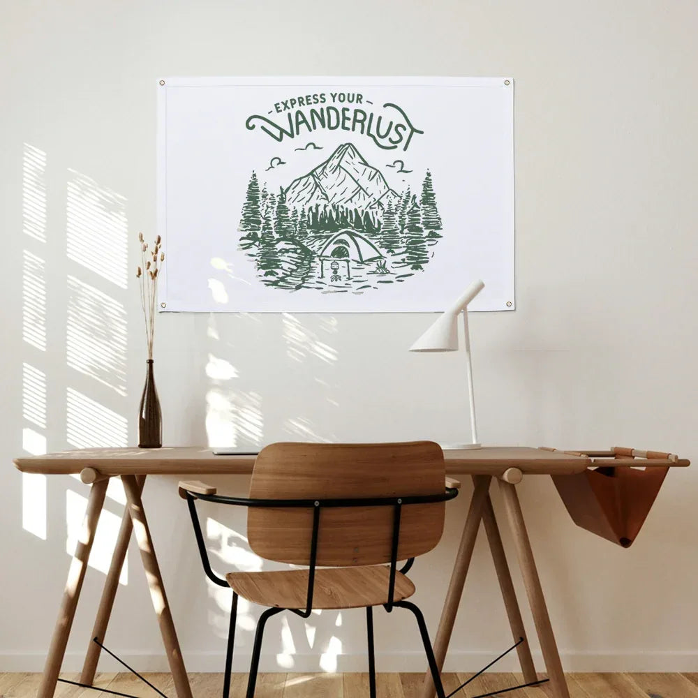 rectangle campflag scene mockup