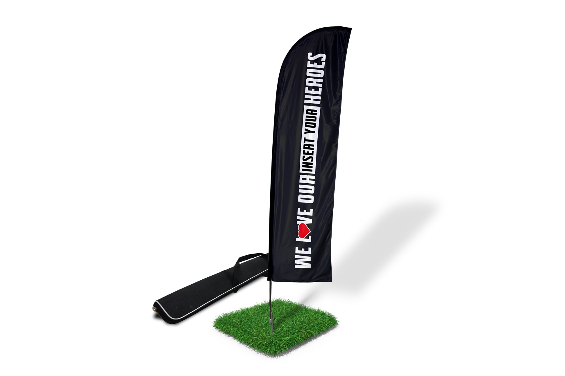 We Love Our Heroes Custom Blade Flag - BestFlag.com