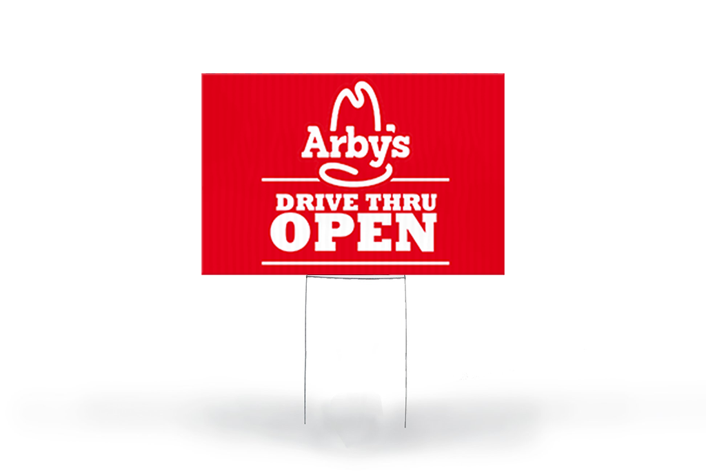 Arby's Drive Thru Open Yard Sign - BestFlag.com