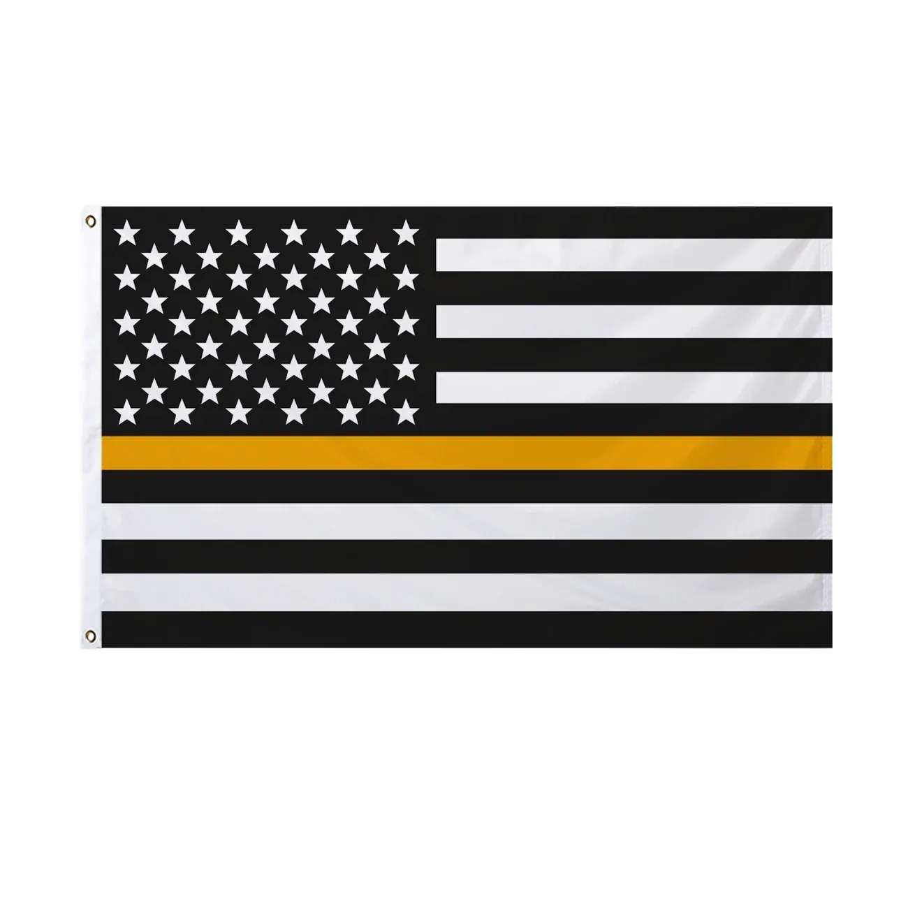 black white us flag gold
