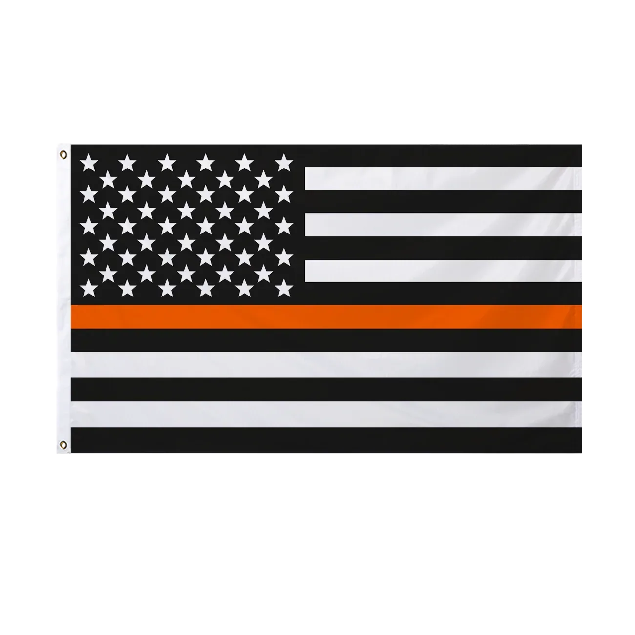 black white us flag orange