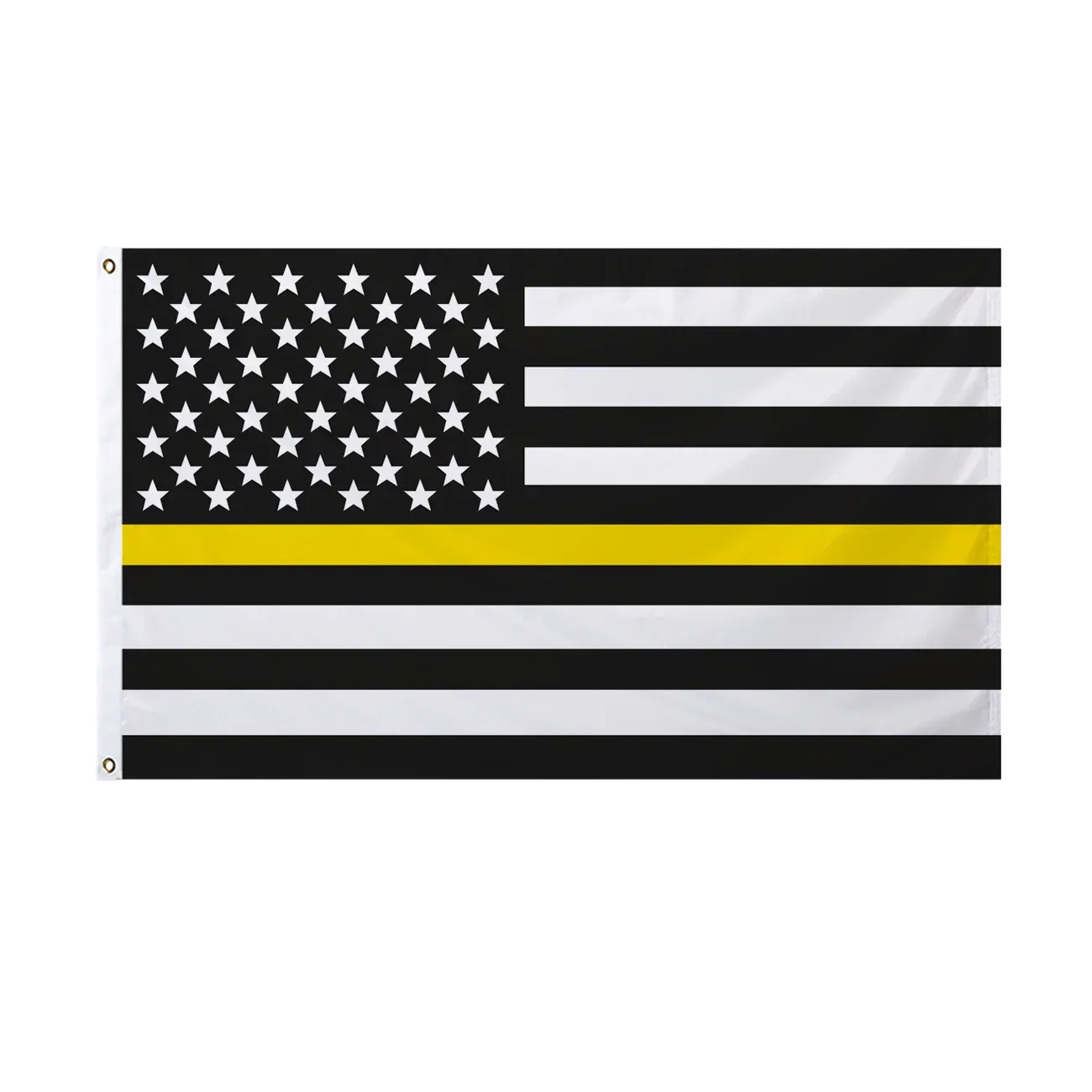black white us flag yellow