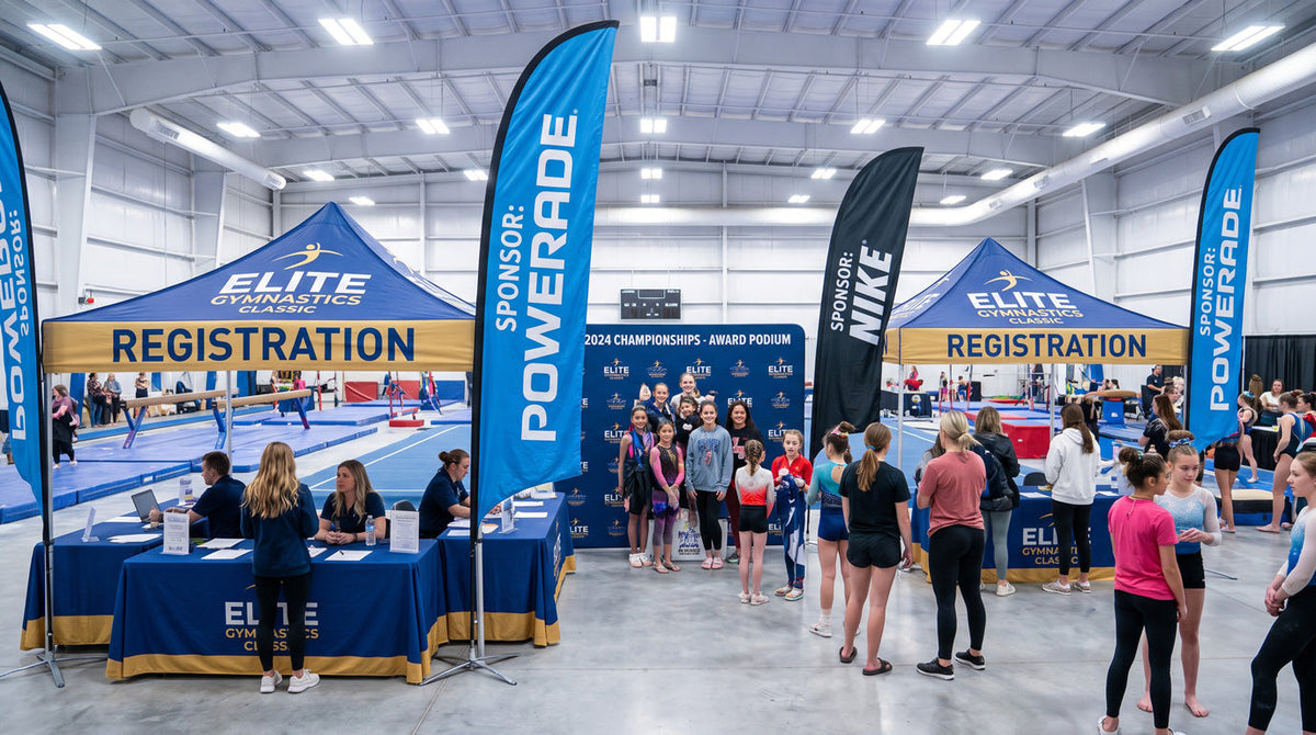 Custom Flags & Displays for Gymnastics Meets