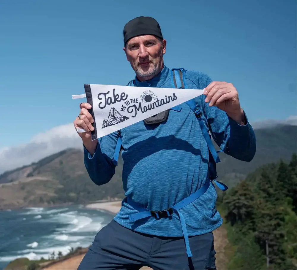 Man with Felt Pennant Custom Flag