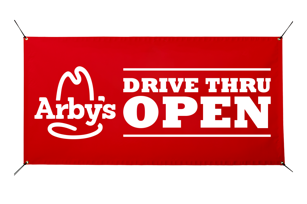 Arby's Drive Thru Open Vinyl Banner - BestFlag.com