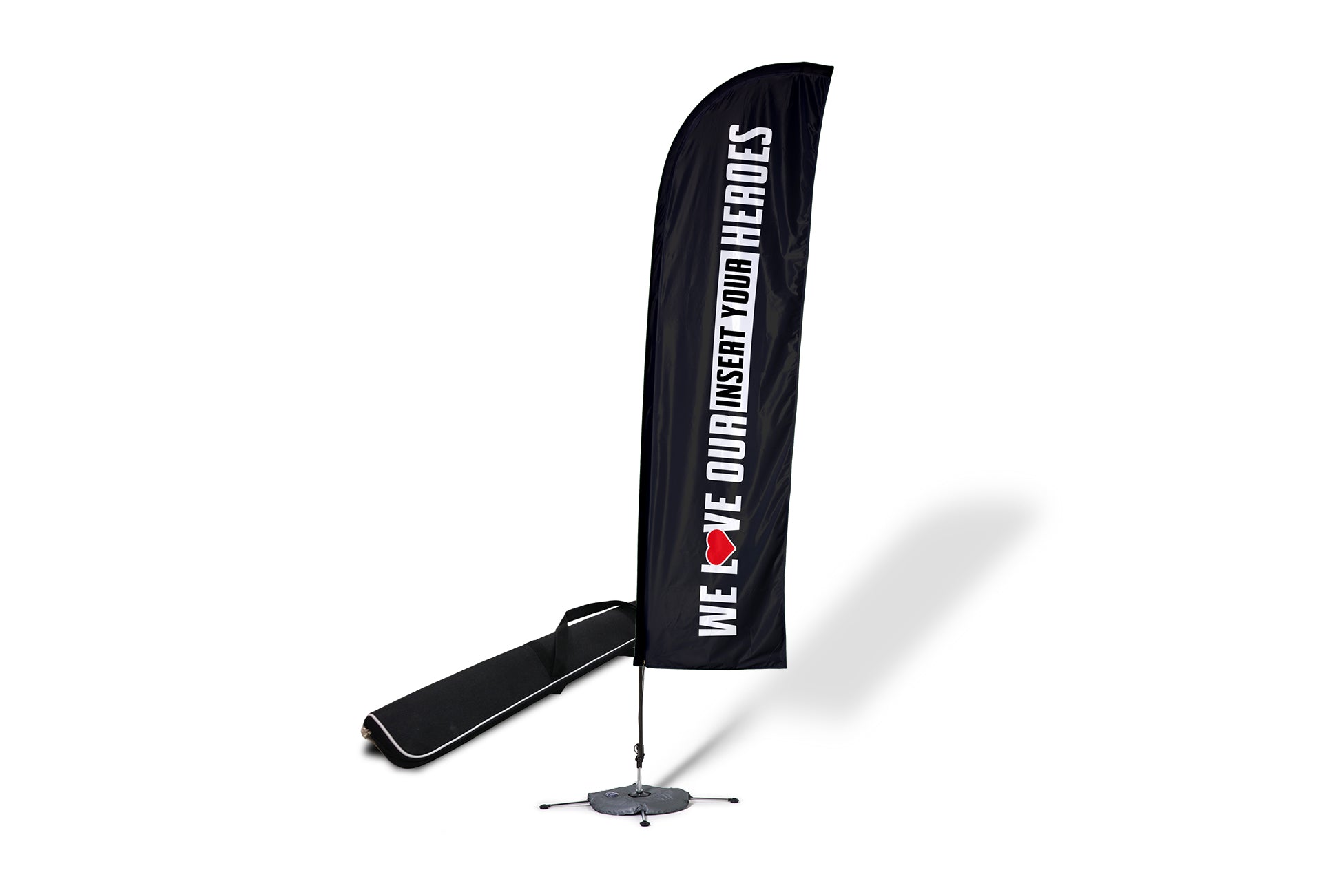 We Love Our Heroes Custom Blade Flag - BestFlag.com