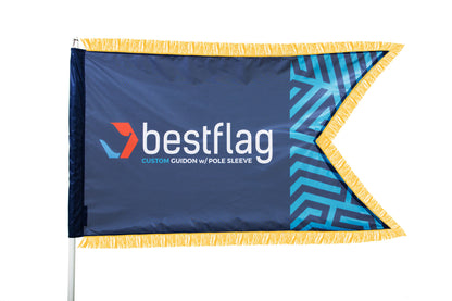 Custom Guidon Flag with Pole Sleeve and Gold Fringe - BestFlag.com