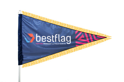 Custom Pennant Flag with Pole Sleeve and Gold Fringe - BestFlag.com