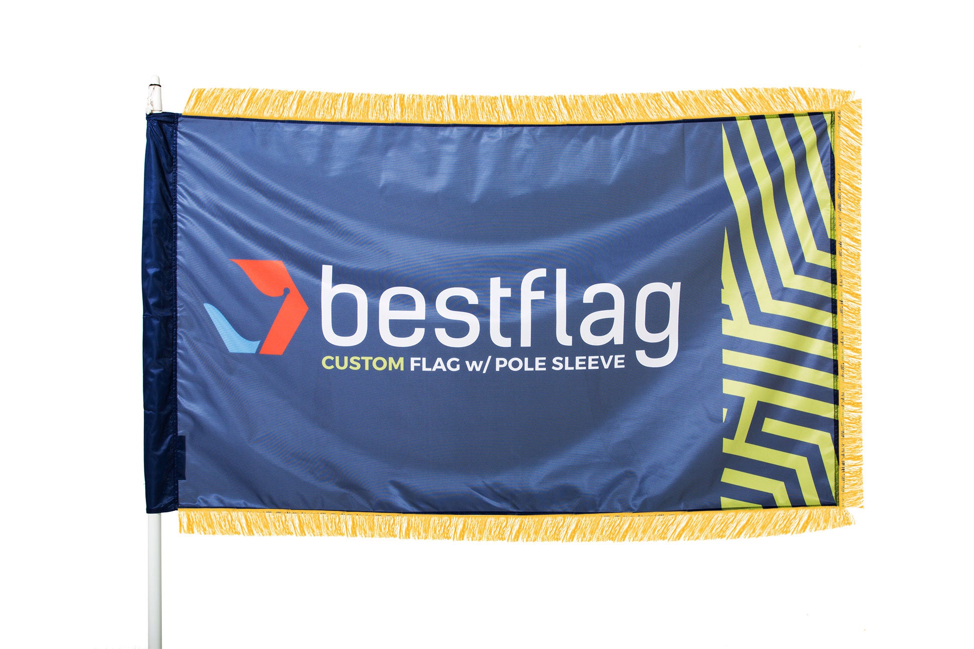 Custom Flag with Pole Sleeve and Gold Fringe - BestFlag.com