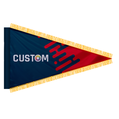 Custom Pennant Flag with Pole Sleeve and Gold Fringe